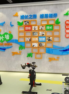 网红健身房墙面装饰运动馆文化墙教练形象风采展示照片墙背景墙贴