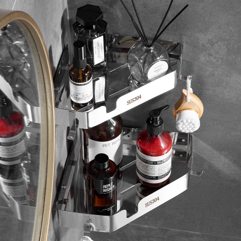 浴室角架304不锈钢卫生间三角置物架厕所免打孔壁挂墙上收纳