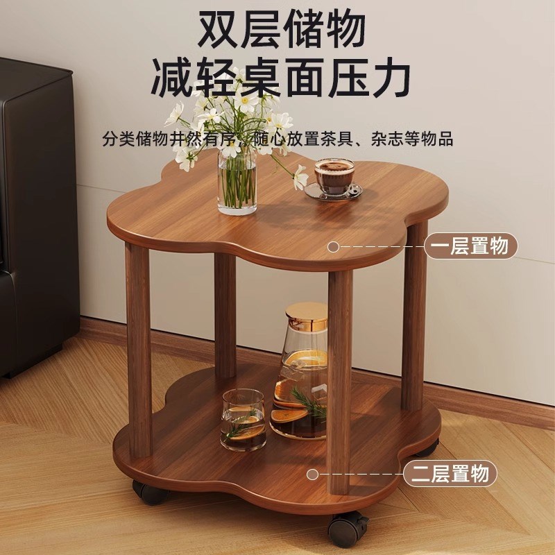 复古小桌子边几可移动小圆桌茶几客厅家用小户型简约床头柜置物架