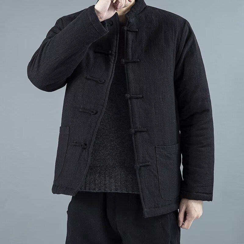 男士冬季加厚唐装棉衣大码中国风盘扣中式棉袄苎麻防寒中山装外套,男装,唐装,淘宝优惠券,粉丝福利购,淘宝优惠卷