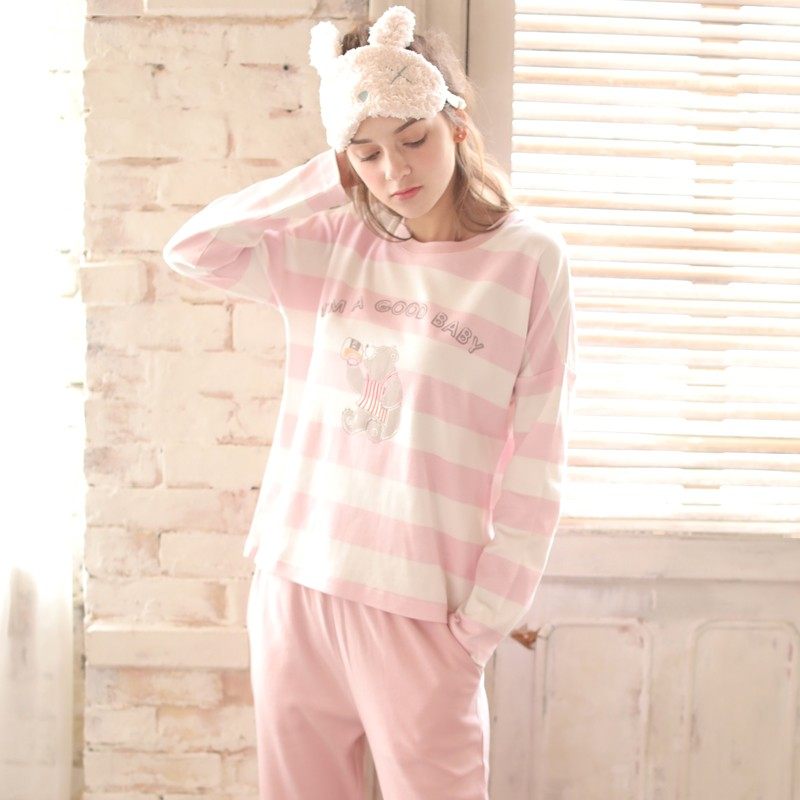 2023年睡衣女式春秋季纯棉长袖甜美圆领夏装韩版可外穿家居服套装,女士内衣/男士内衣/家居服,睡衣/家居服套装,淘宝优惠券,粉丝福利购,淘宝优惠卷