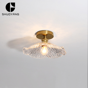 阳台灯北欧过道走廊连廊简约室内玄关入户花园进门衣帽间玻璃灯具