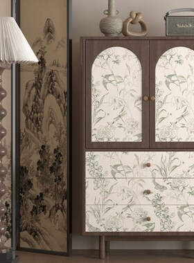 旧柜子改造鞋柜餐边柜衣柜柜门改色贴膜法式燕子贴纸复古防水加厚