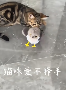 引力扑腾小肥啾猫咪自嗨解闷玩具仿真小鸟自动逗猫棒消耗体力
