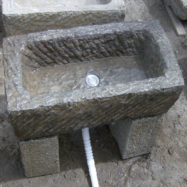 青石老石槽农村老石雕水池养鱼户外石头洗手盆旧牛槽马槽流水水景