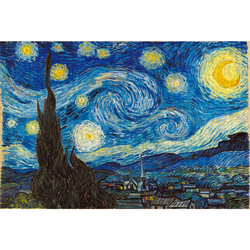 拼图裱框片星空片梵的星夜世界名画难度减压风景