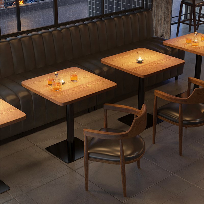 酒吧吧小酒馆桌椅覆古咖啡厅饭店商用餐饮店茶实木餐桌