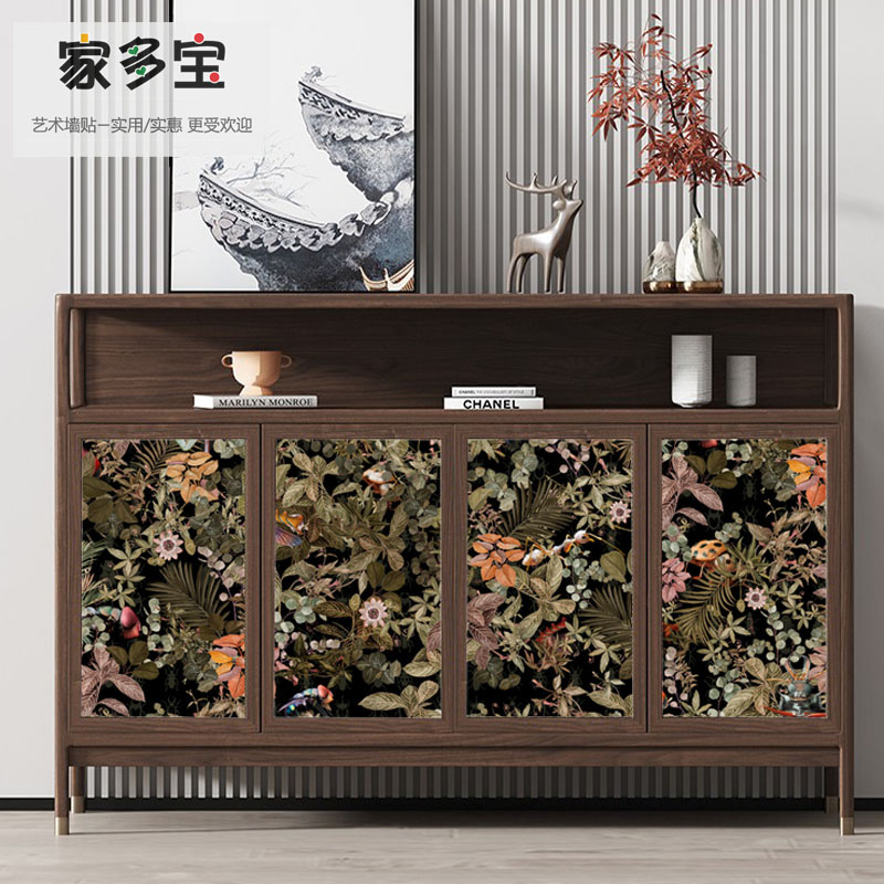 旧家具美化翻新贴纸带背胶图案自粘墙纸防水防水改造贴画