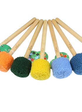 FOL敲棒羊毛铜锣鼓锤颂钵棒彩色音钵棒音疗音乐会手持大号鼓槌棒