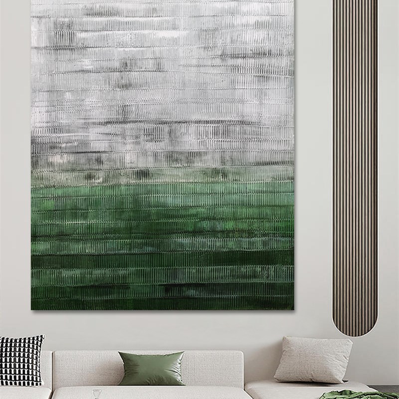 纯手绘油画简美现代客厅绿色抽象玄关装饰画沙发背景墙画走廊挂画