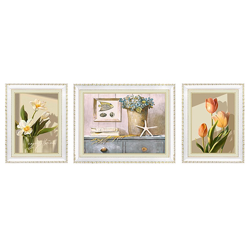 现代客厅装饰画欧式挂画三联画沙发背景画壁画简欧风格壁画高档画