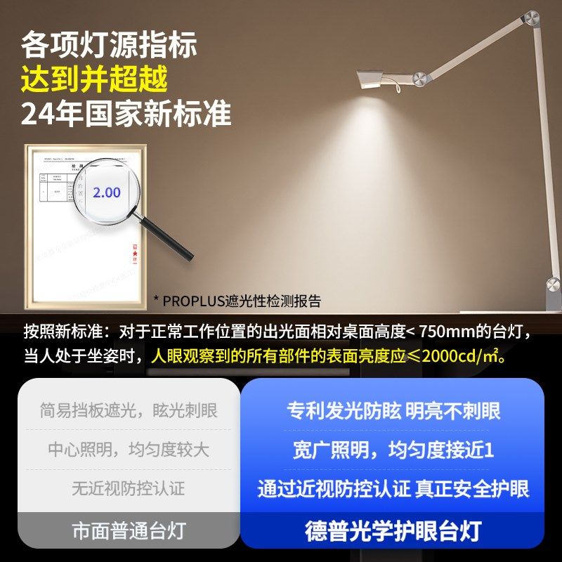 德普护眼台灯学习儿童全光谱防眩防蓝光多角度调节护眼灯卧室,家装灯饰光源,阅读台灯(护眼灯/写字灯),淘宝优惠券,粉丝福利购,淘宝优惠卷