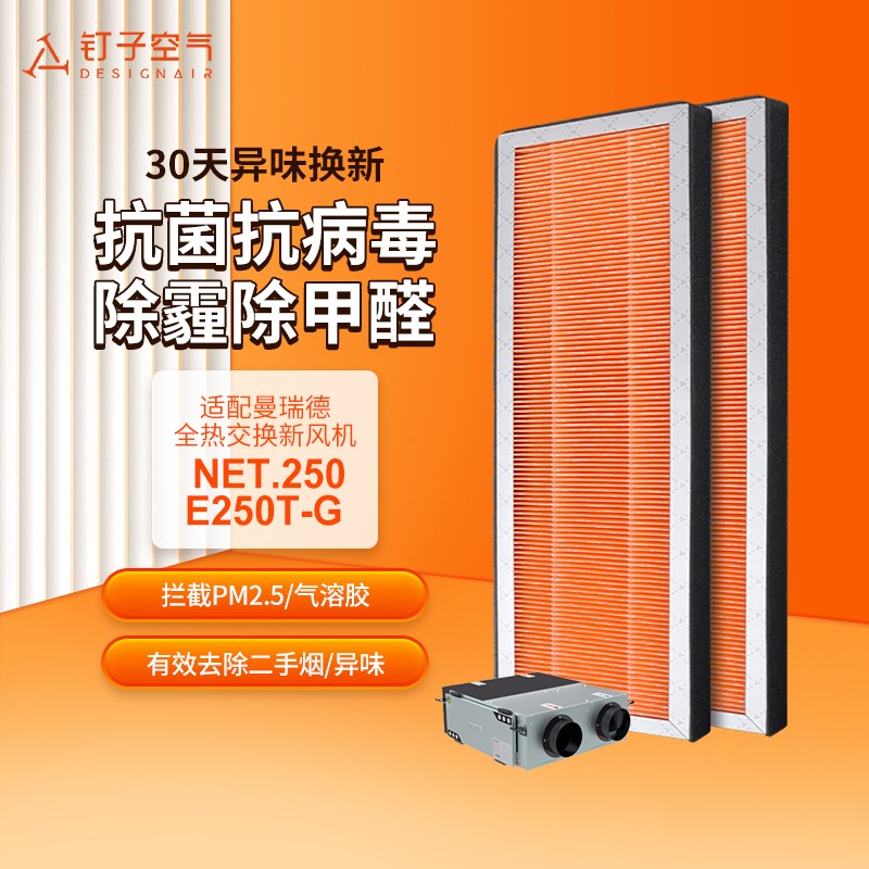 适配曼瑞德中央新风系统过滤网NET.250/NET.250T-G/F010滤芯HEPA