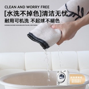 法式异型皮沙发垫子级感秋冬冬季毛绒感坐垫定制一片式防滑