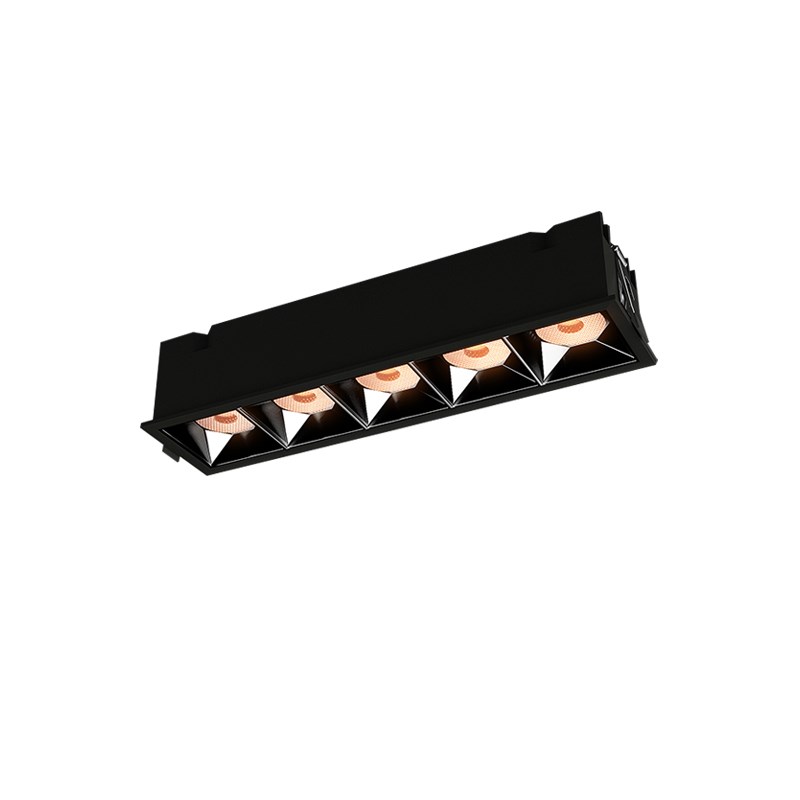 LED格栅线条灯家用无灯暗装多眼嵌入式客厅方形长条五十头射灯