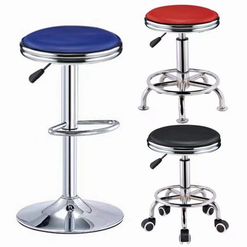 升降旋转吧台凳子双环圆办公室椅家用实验室车间工作休闲高脚钢凳