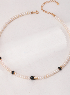 纯银滴釉珍珠项链