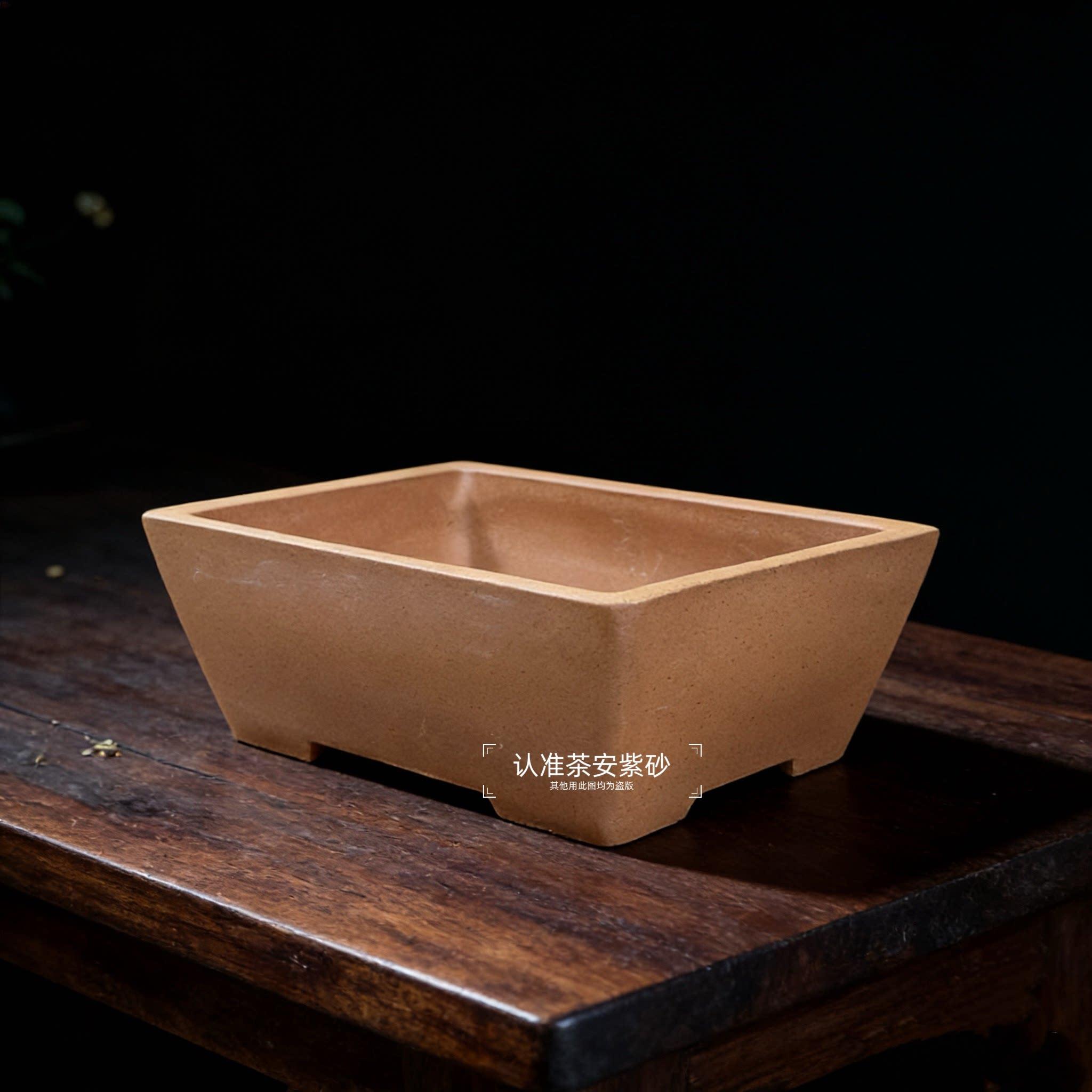 宜兴紫砂花盆长方形盆景盆大号盆栽盆手工柴烧精品庭院老桩陶瓷盆