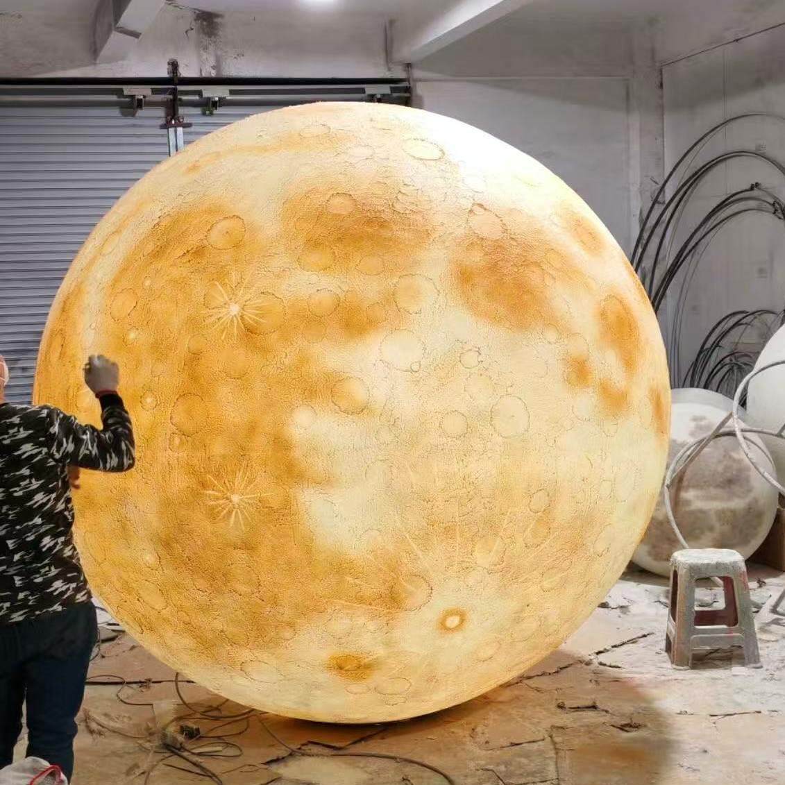 超大陨坑月球灯网红打卡风景区气氛灯户外防水落地星球太阳能月亮