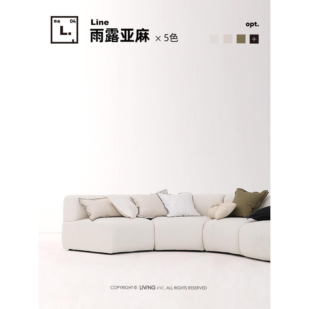 LIVING inc.雨露亚麻 法式素色棉麻卧室床头靠垫枕客厅沙发抱枕套