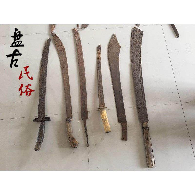 怀旧老兵器清代木柄铁挡护手老刀包老古董古玩老物件民俗品老货