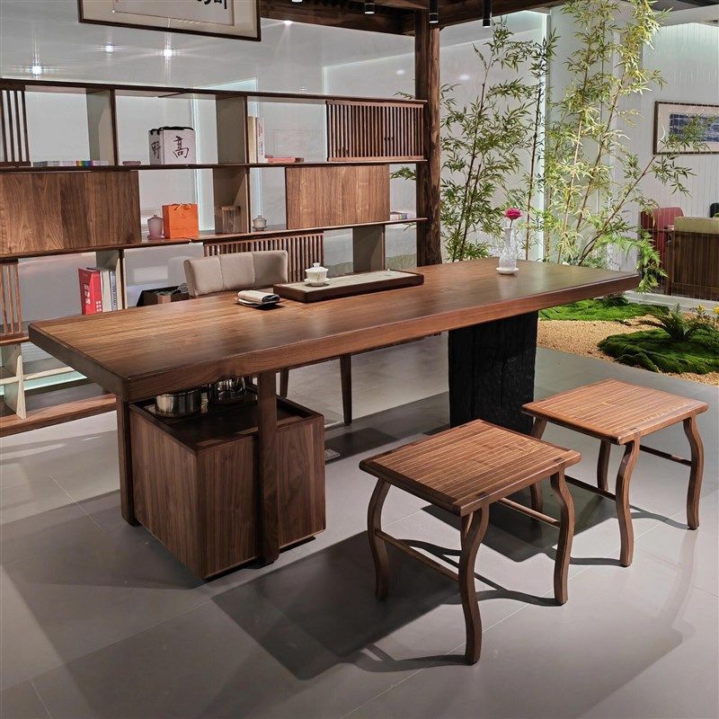 新中式白蜡木茶桌椅组合禅意家用客厅实木茶台茶室庭院接待泡茶桌,住宅家具,家用茶台/茶桌,淘宝优惠券,粉丝福利购,淘宝优惠卷