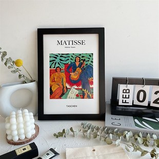 北欧简约马蒂斯抽象艺术装 饰画相框家居摆台桌面摆件铝框相框木质