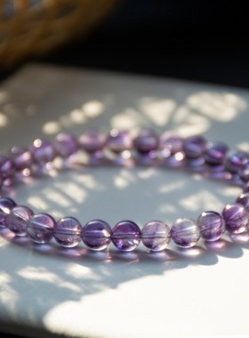 牛妞妞 紫超七超级七紫发晶天然水晶手链女三轮骨干 手串招贵人