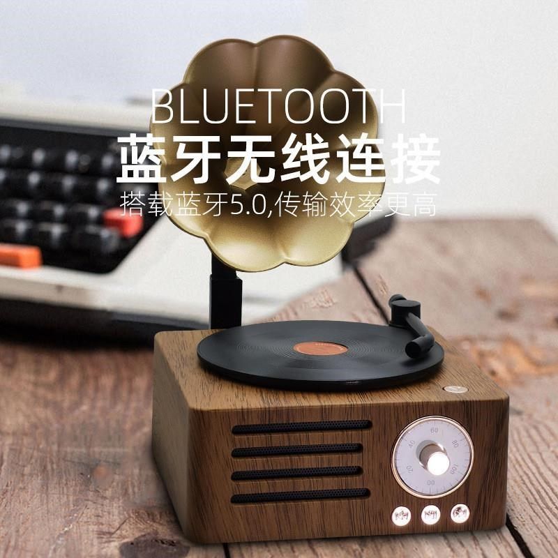复古黑胶蓝牙古典音乐收音老式留声唱机定制LOGO喇叭花礼物音箱图片