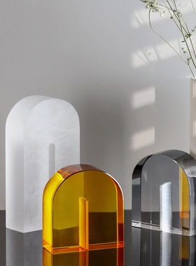 现代简约创意水晶拱门摆件客厅样板间玄关电视柜家居桌面软装饰品