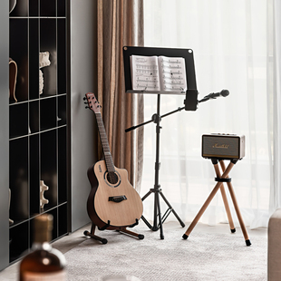 现代极简轻奢音乐主题吉他架乐谱架子书房M样板房装饰儿童房书架