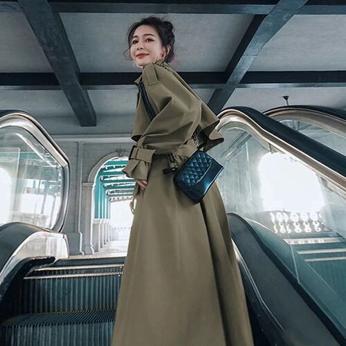 时尚风衣外套女春季2024新小个子中长款英伦风春秋流行气质大衣女