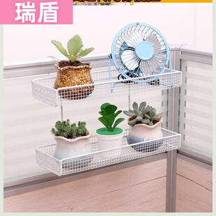 办公桌收纳隔板挂钩置物架卡位铁艺悬挂式创意多功能桌面挂架花架