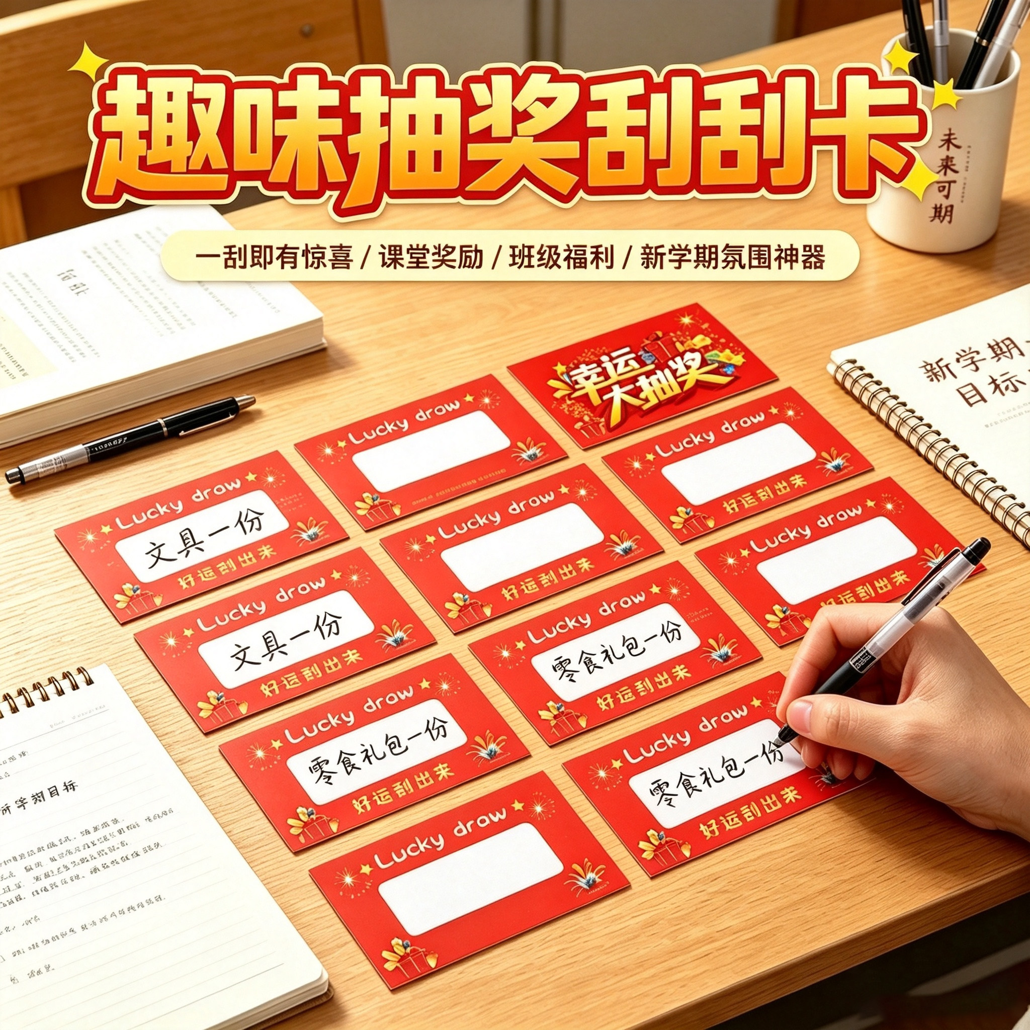 创意DIY刮刮卡幸运自制抽奖卷教师小学生游戏奖励刮刮乐中奖激励