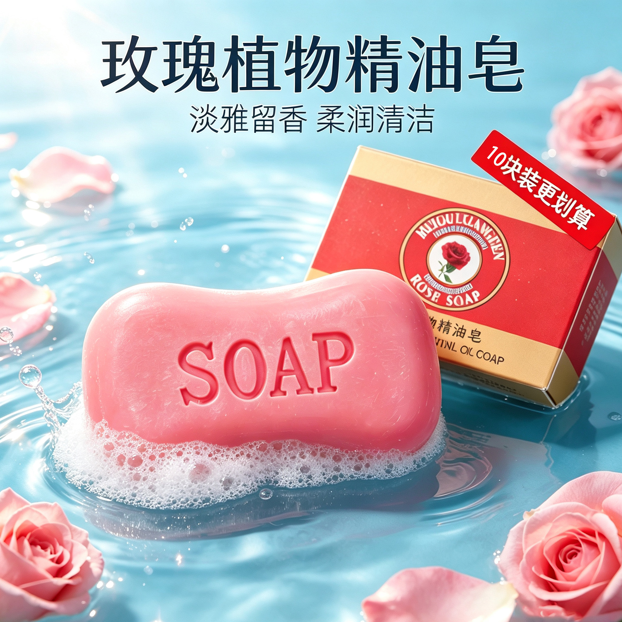 香皂洗澡玫瑰花香皂留香
