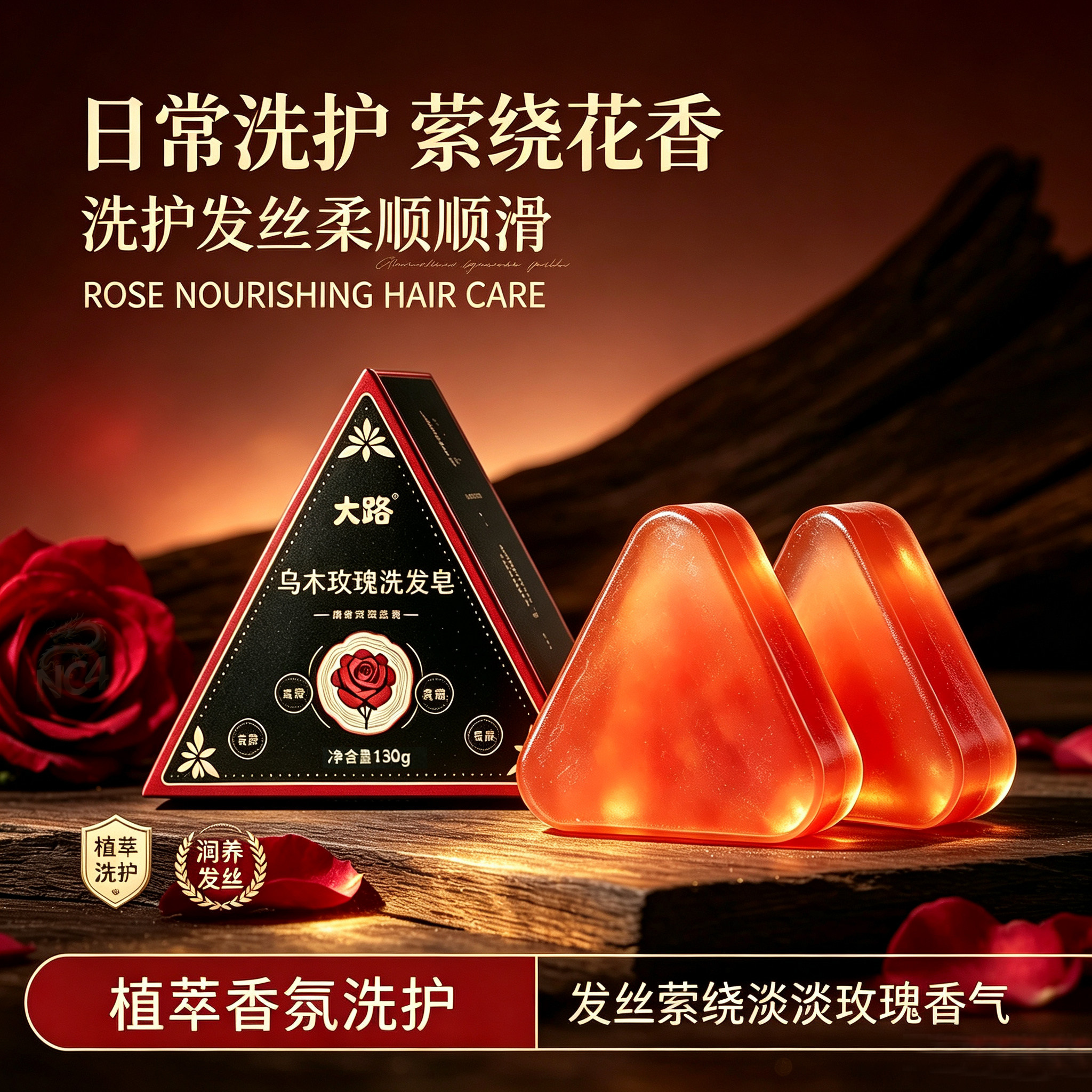 130g乌木玫瑰洗发皂滋养头皮