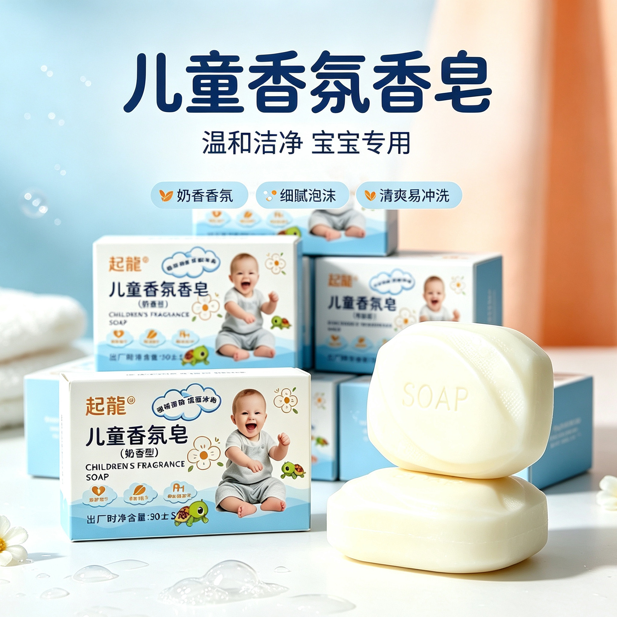 儿童香氛奶香皂婴幼儿温和清洁皂