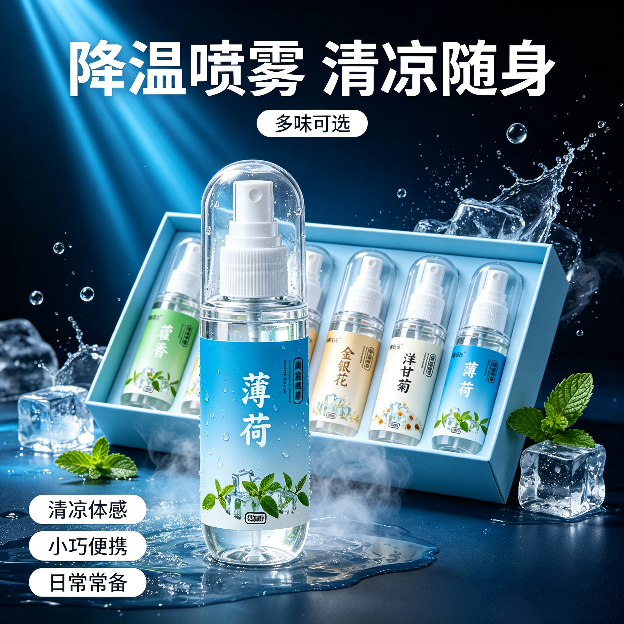 清凉降温喷雾夏天室外军训防中避暑冰凉冷感军训神器身体薄荷用品
