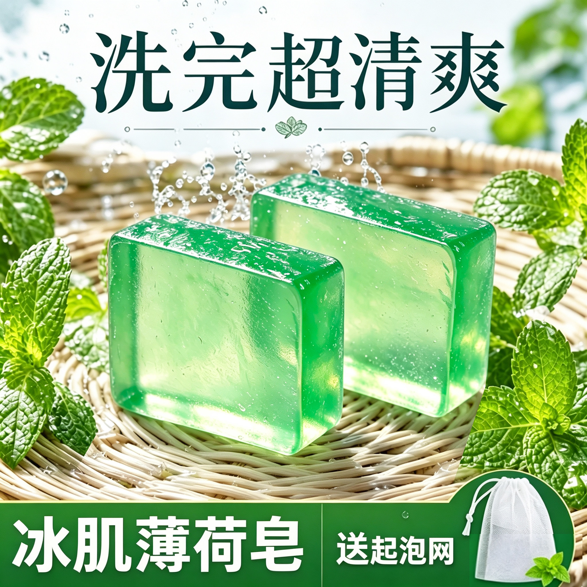 冰肌薄荷香皂洗脸洗澡