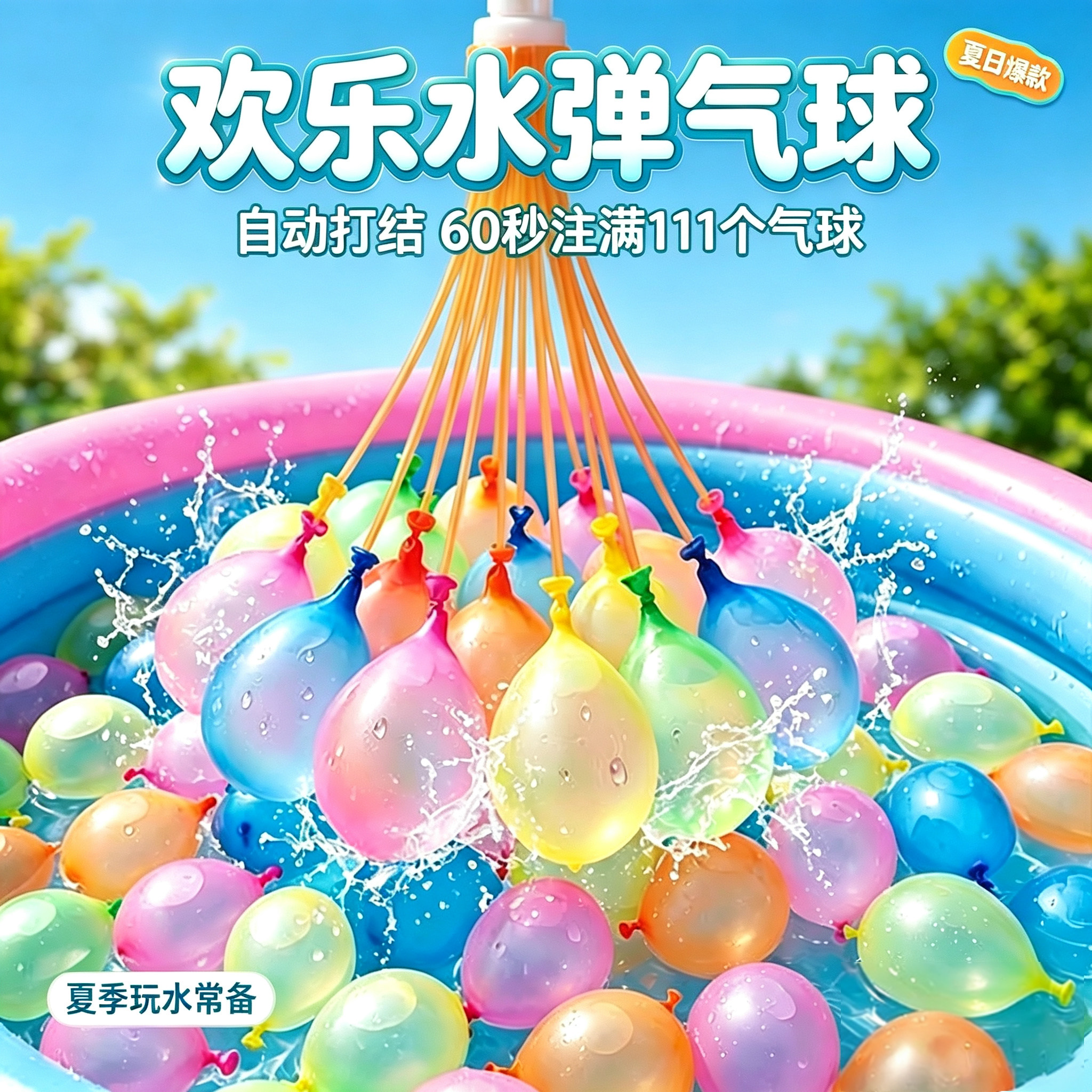 水气球快速注水气球自动打结