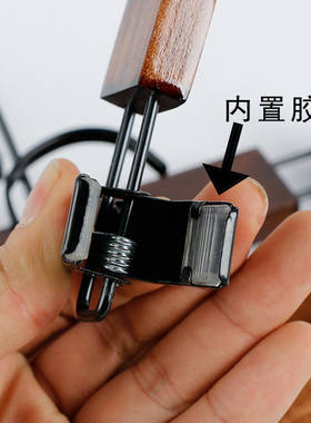梦纳思实木衣架子裤架夹西装十个装衣服架不锈钢衣撑子无痕家用防