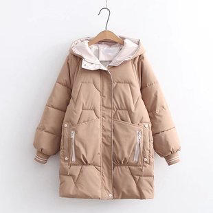 初中女生韩版宽松连帽羽绒棉服中学生冬季加厚外套高中生少女棉衣
