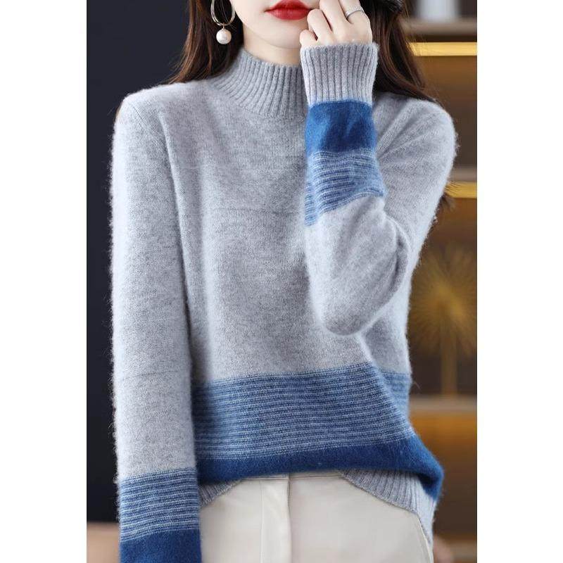 半高领条纹羊绒针织打底衫女秋冬2024新款洋气加厚保暖拼色毛衣女,孕妇装/孕产妇用品/营养,孕妇瑜伽背心/T恤,淘宝优惠券,粉丝福利购,淘宝优惠卷