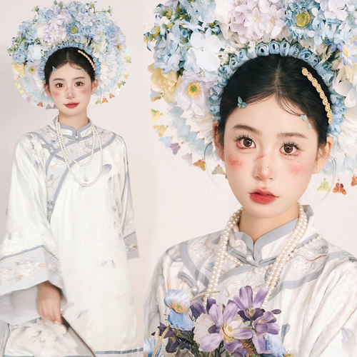 影楼孕妇明制主题拍照服装复古汉服温柔仙气简约孕妈咪个人摄影服