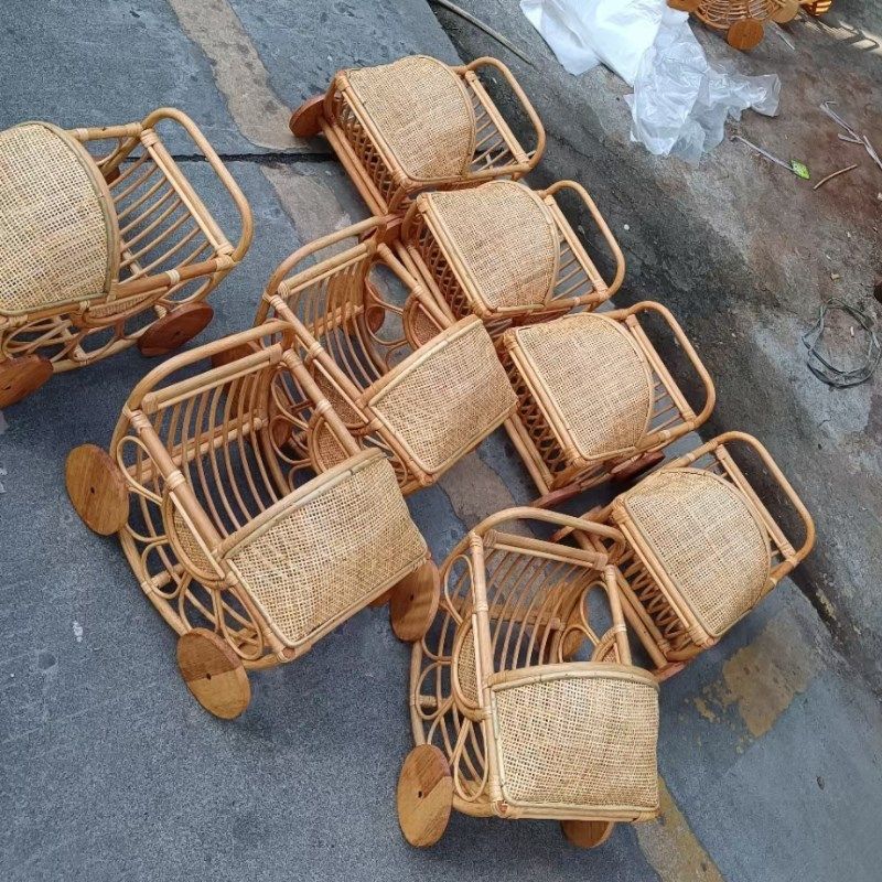 藤编婴儿手推车竹制仿古实木宝宝儿童玩具摄影道具摆件装饰品,住宅家具,阳台椅,淘宝优惠券,粉丝福利购,淘宝优惠卷
