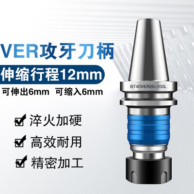高精密攻牙丝攻丝锥刀柄VER ETP伸缩攻牙BT30bt4050TER螺纹铣刀柄