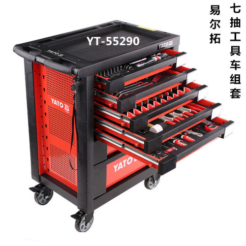 易尔拓工具车组套7抽托盘内衬汽车钣金机修工具套装211件YT-55290