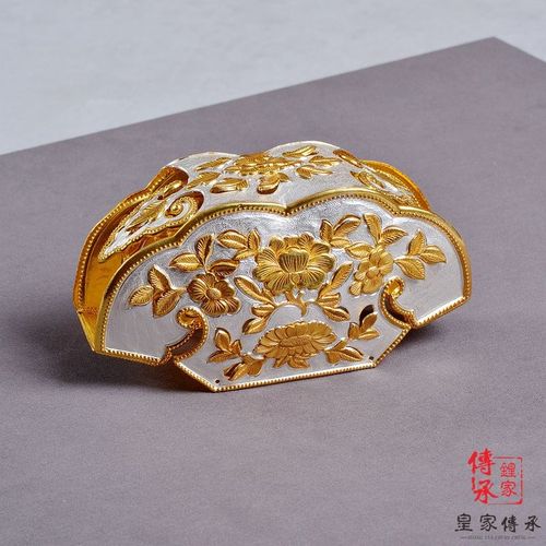 宋代发冠,高浮雕錾刻技艺,宋O制汉服头饰配饰。
