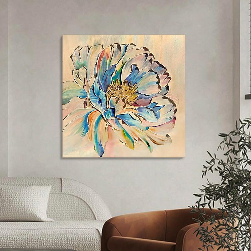 大芬村油画花开h富贵客厅装饰画牡丹花肌理纯手绘花卉立体玄关挂图片