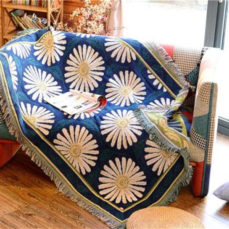 北欧时尚民族风织沙发巾垫全盖时尚防滑布P艺线毯桌布地毯床盖